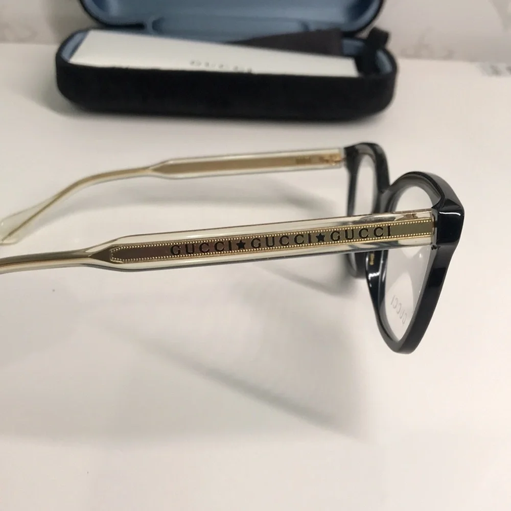 ✨ Luxury New Authentic Gucci GG0566O 001 Black Square Eyeglasses ✨